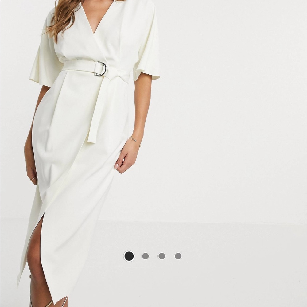 White wrap dress